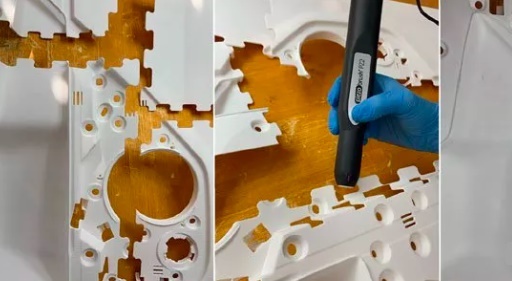 使用piezobrush PZ2將車門的內襯粘在一起 使用piezobrush PZ2將車門的內襯粘在一起